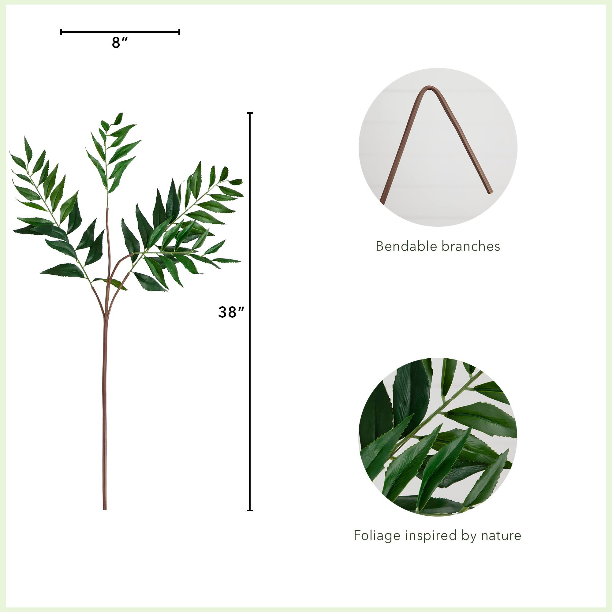 38" Green Palmate Fern Stems, 3ct.